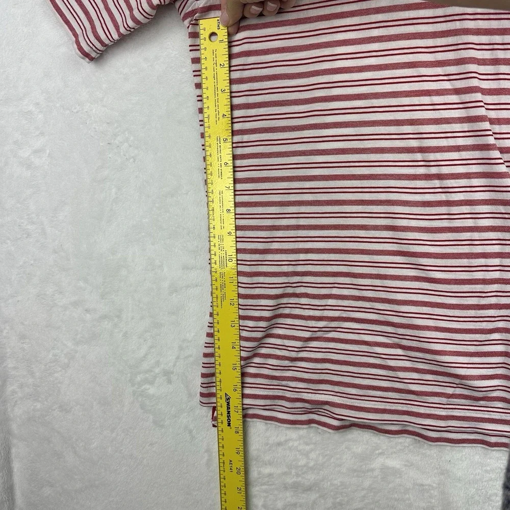 Daniel Cremieux Collection Large Mens Polo Shirt Red White Stripe Short Sleeve